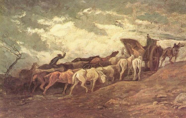 Honore Daumier Pferdezug Germany oil painting art